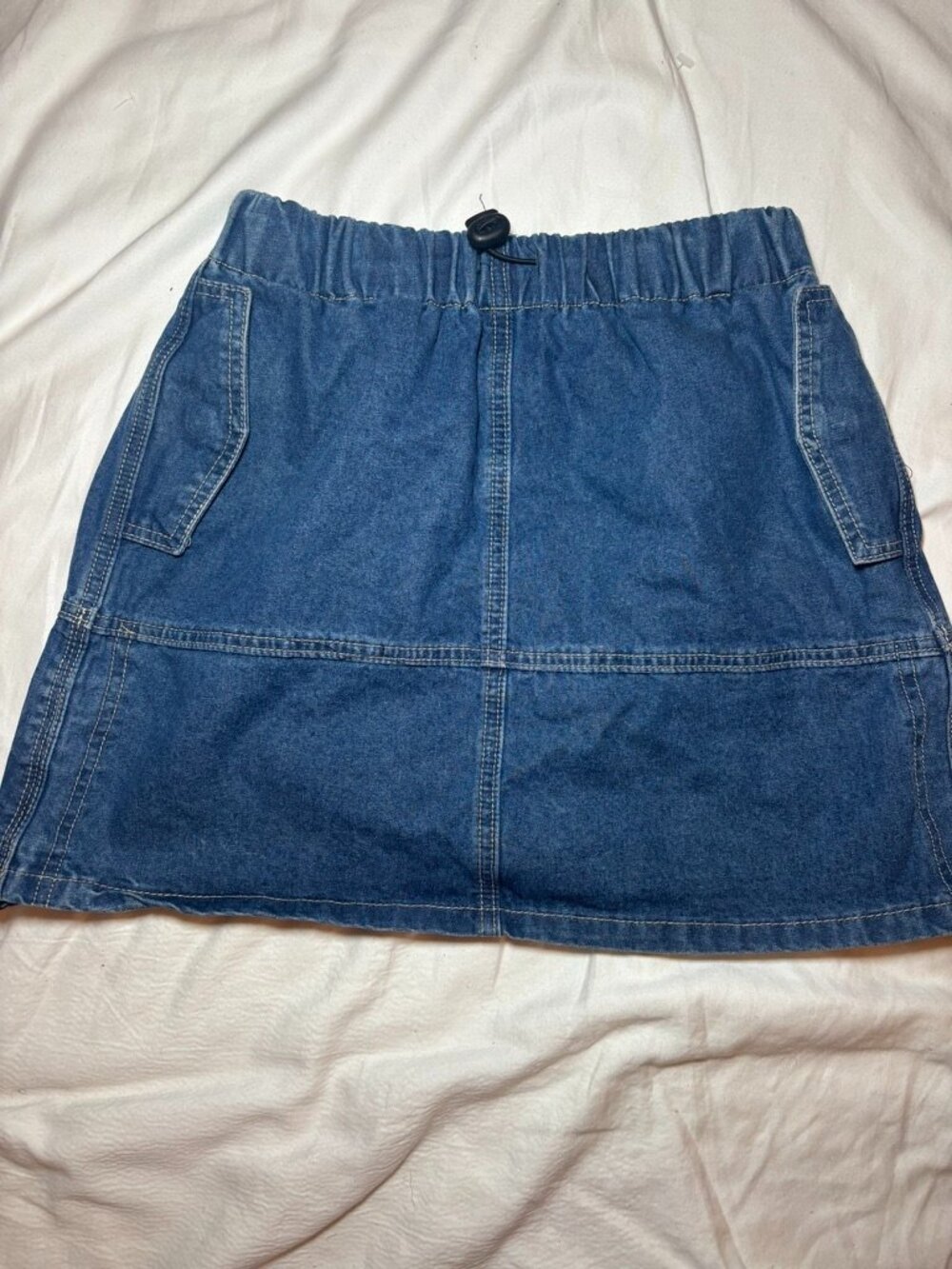 Lush Denim Skirt Women Small Blue Jean Mini Utility Cargo Pocket Casual Y2K 90s
